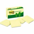 3M Post-it Notes, Original, 3inx3in, 100 Sh/PD, 12/PK, Canary YW; NOTE, POST-IT, RCYC, 3X3, 12PK 654RPYW